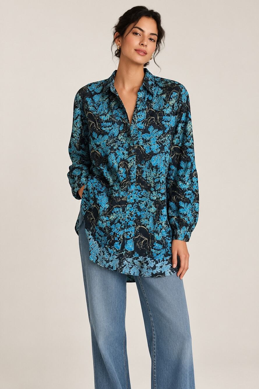 Coniglio Palm Beach Gulf Coast Poinciana Button Down 8 Vacation Resortwear Boho